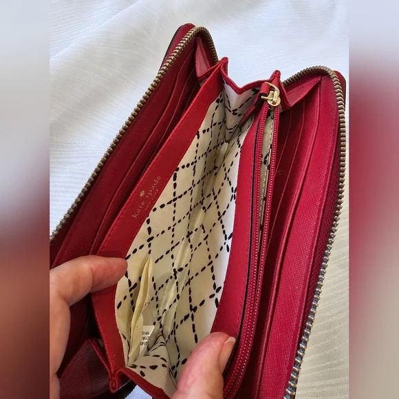 Kate Spade Newbury Lane Red Zip Around Wallet - Picture 11 of 15